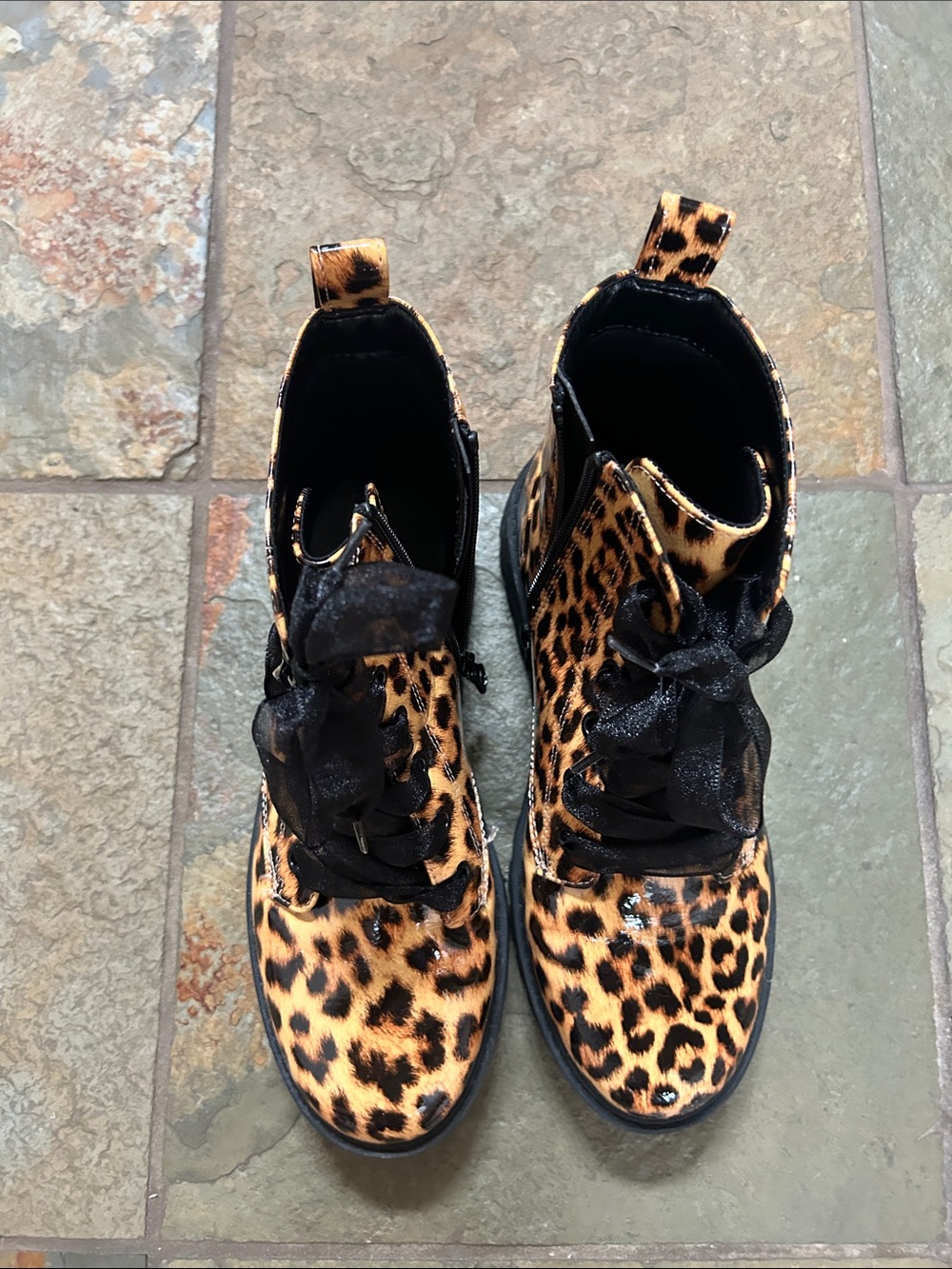 Leopard Print Lace-Up Women's Ankle Boots - Leopard (NWOT)